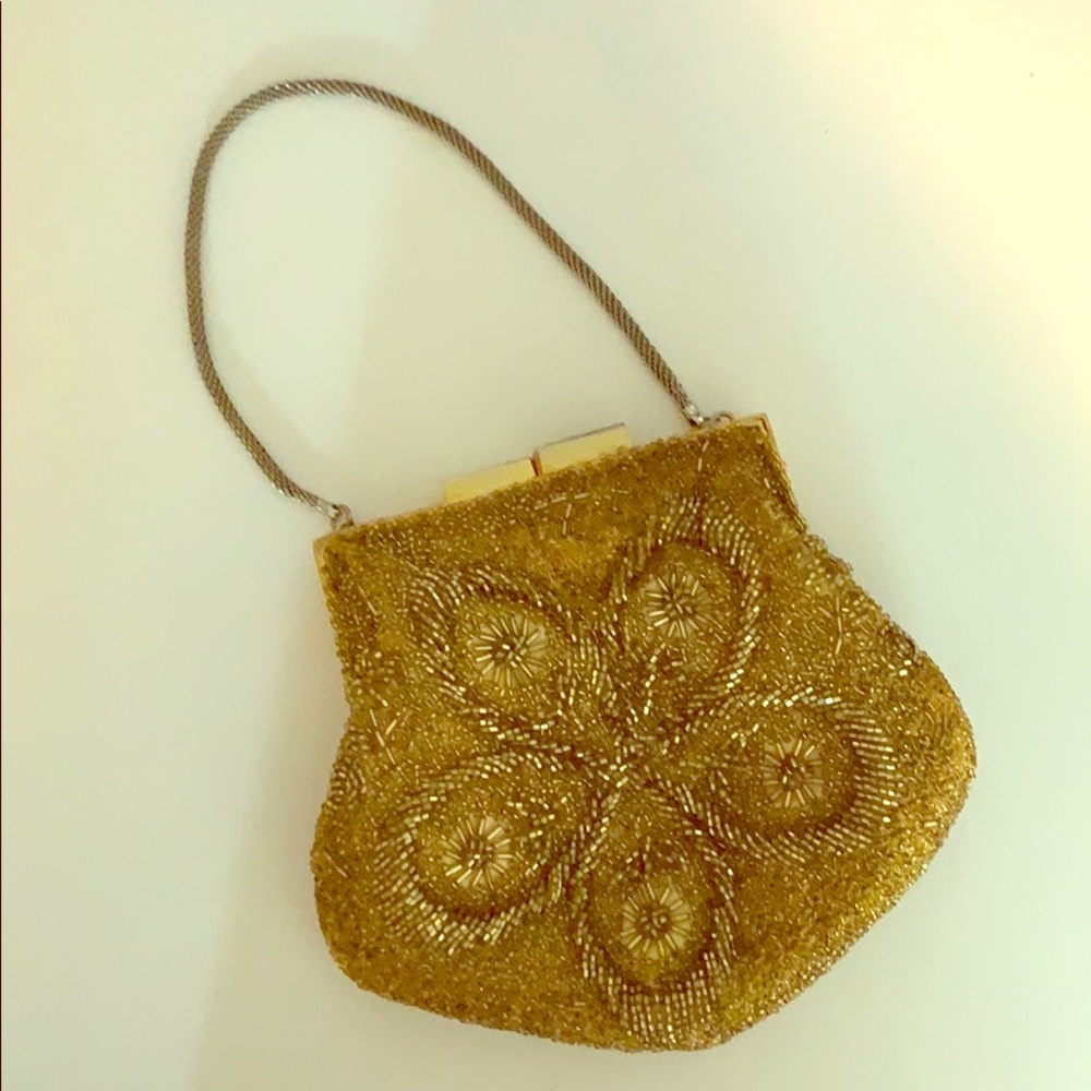 Vintage gold beaded handbag